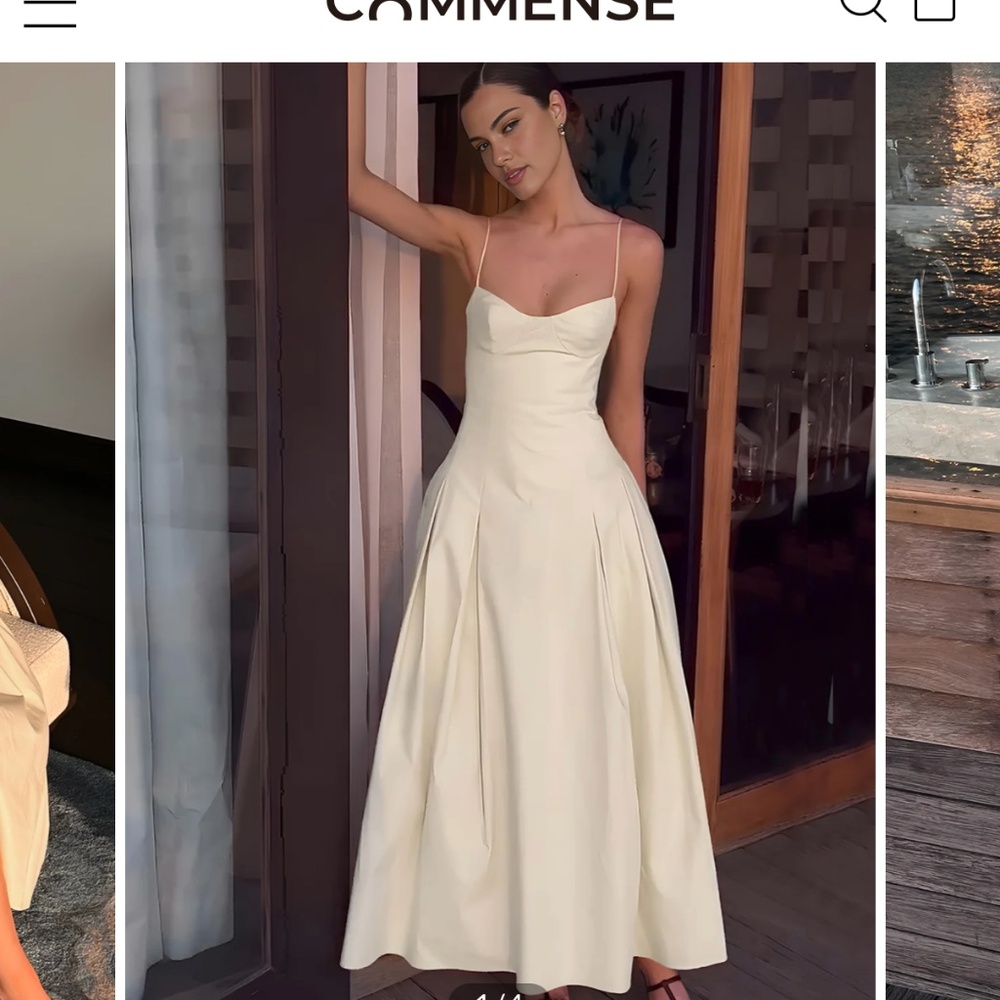 Pleated Cami Long Dress Commense